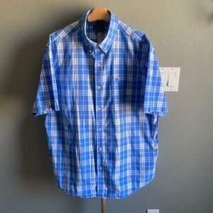 Chaps Blue and White Checkered Men's Shirt